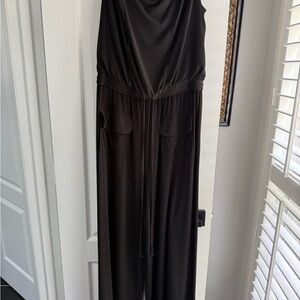 Vince Camuto Black Draped Jumpsuit with Tie Waist
